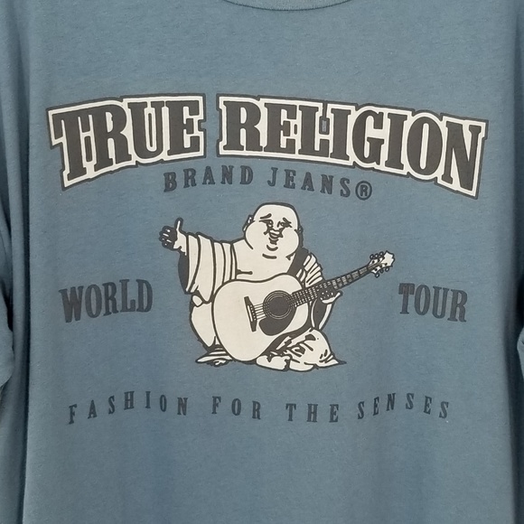 TRUE RELIGION Mens T-Shirt Graphic Tee Blue New - Picture 7 of 8